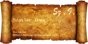 Szatler Irma névjegykártya