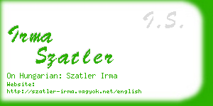 irma szatler business card